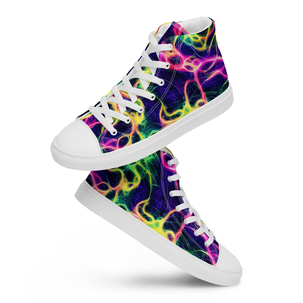 Prism Veins on Women's High Top Canvas Shoes — Front