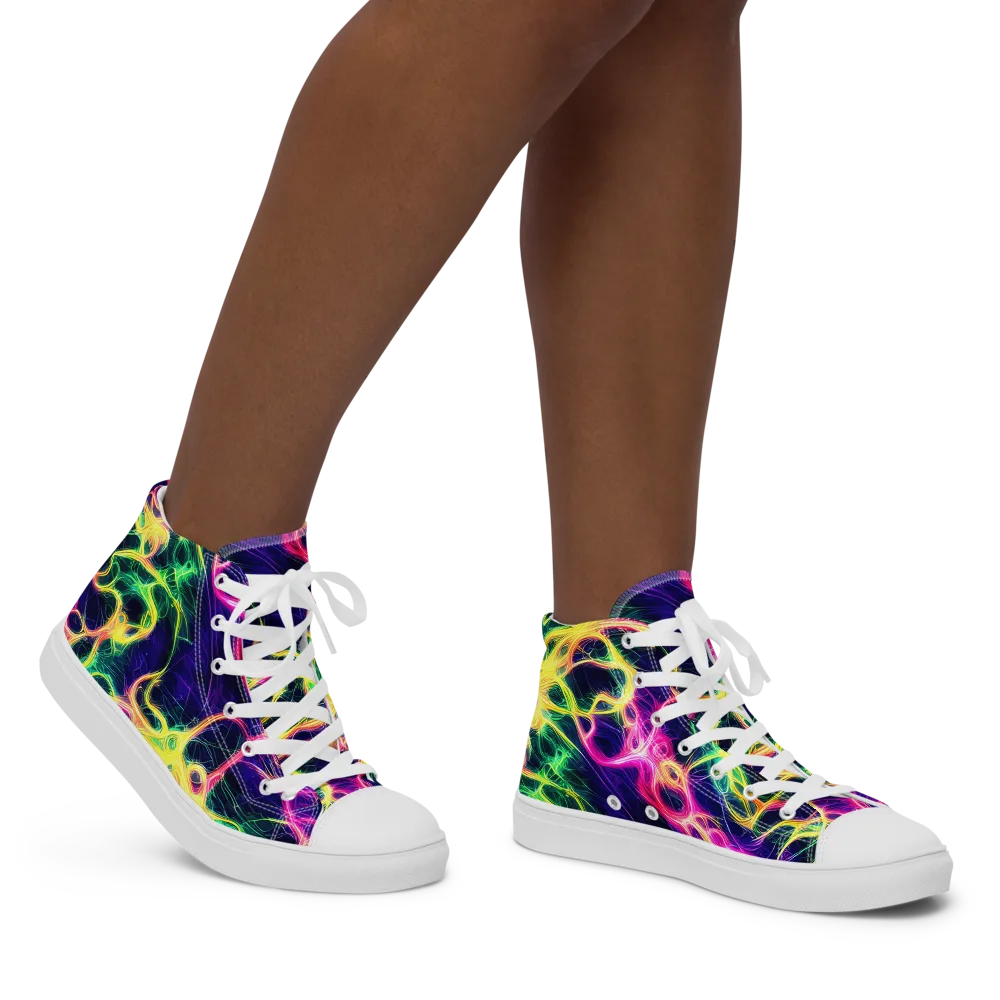 Prism Veins on Women's High Top Canvas Shoes — Right