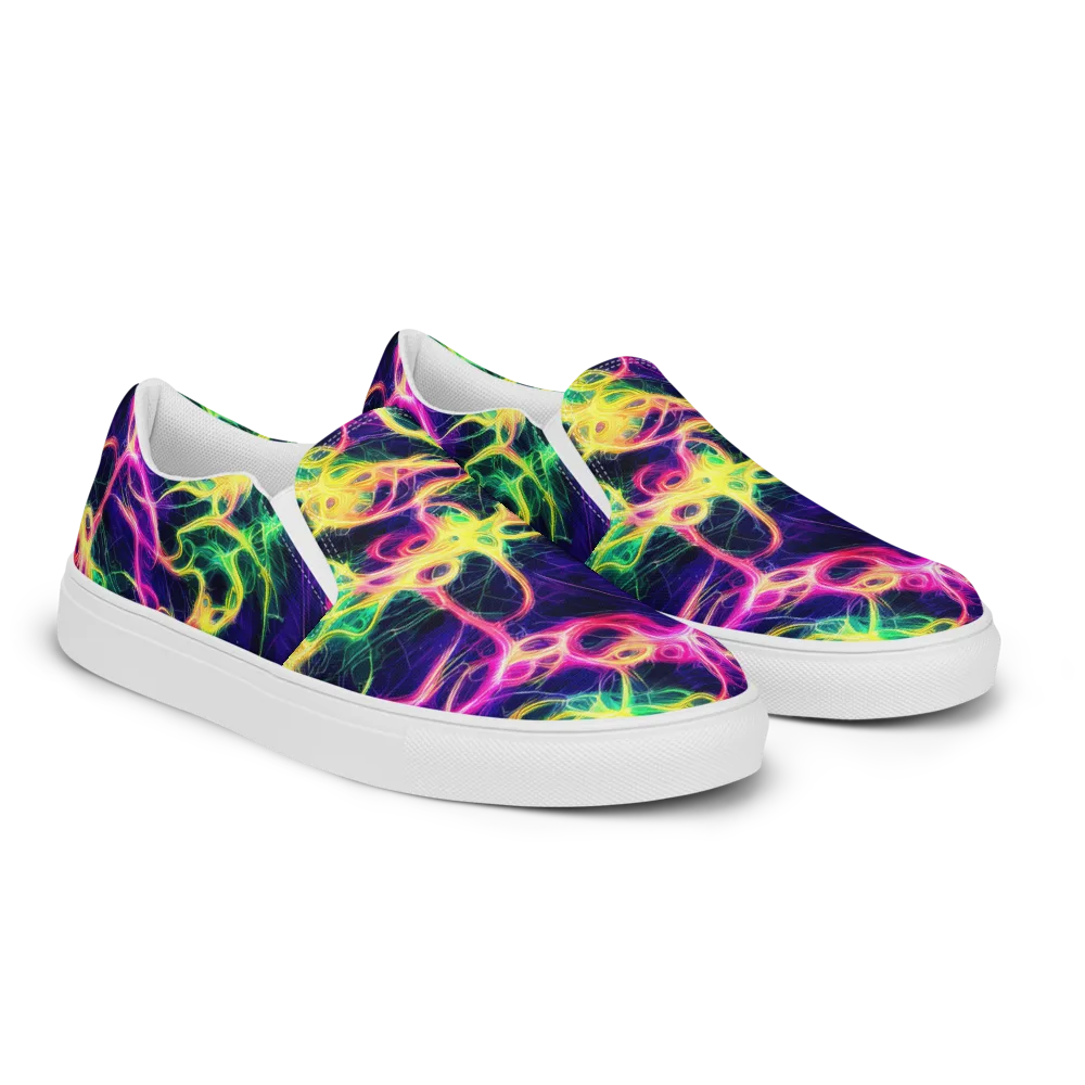 Prism Veins on Men's Slip-On Canvas Shoes — Right Front