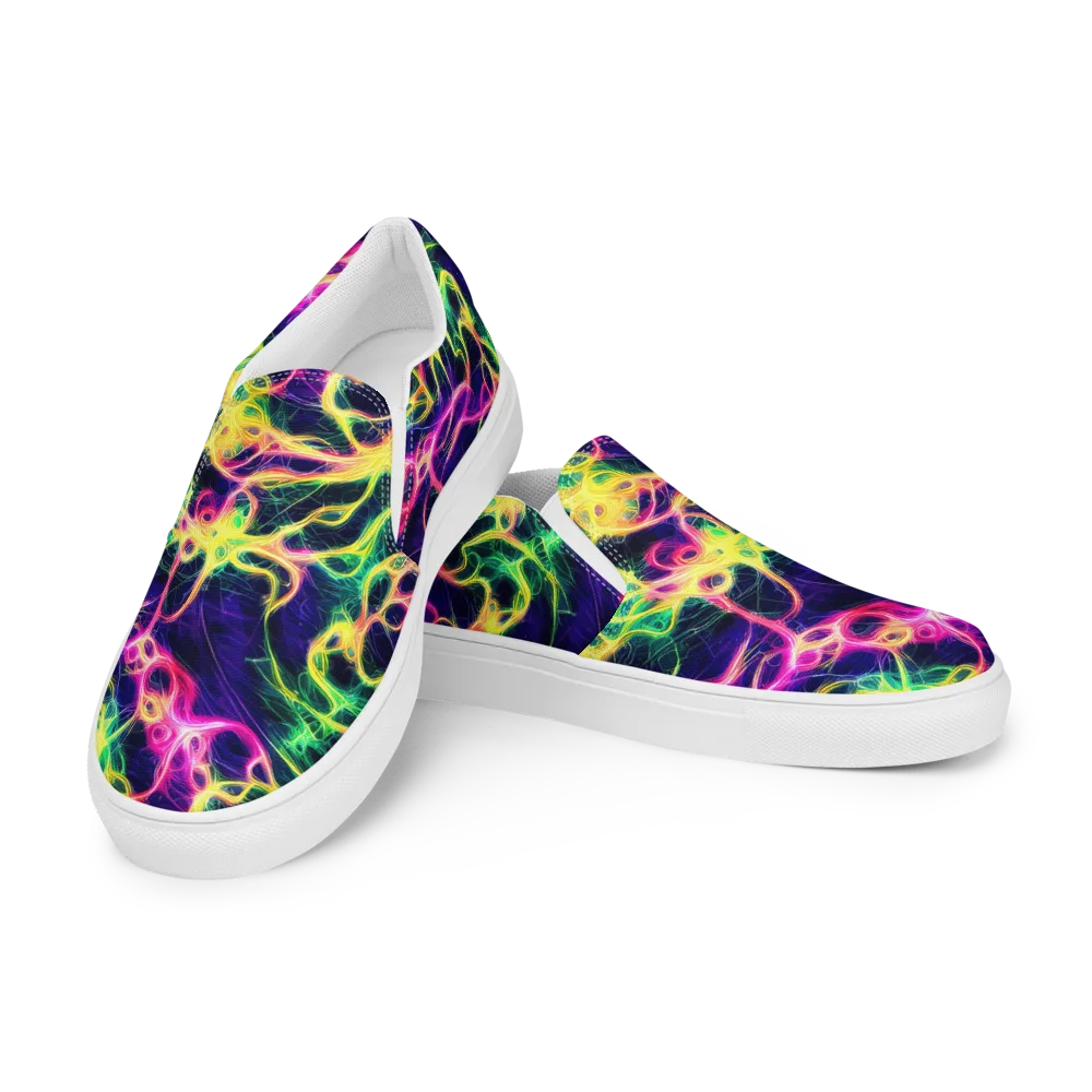 Prism Veins on Men's Slip-On Canvas Shoes — Left Front