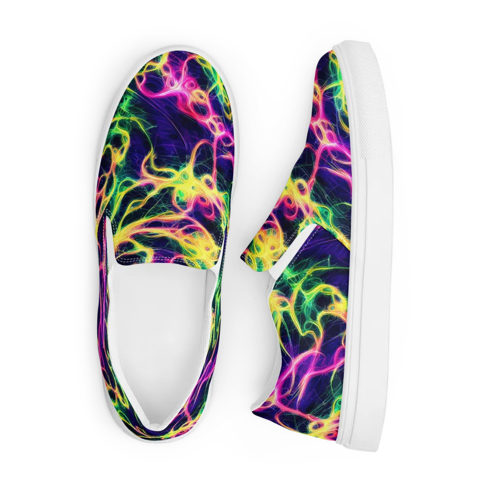 Prism Veins on Men's Slip-On Canvas Shoes — Front