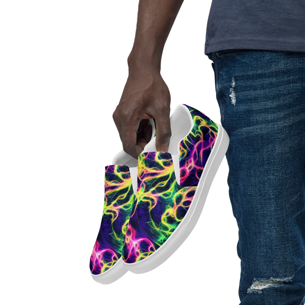 Prism Veins on Men's Slip-On Canvas Shoes — Left Front
