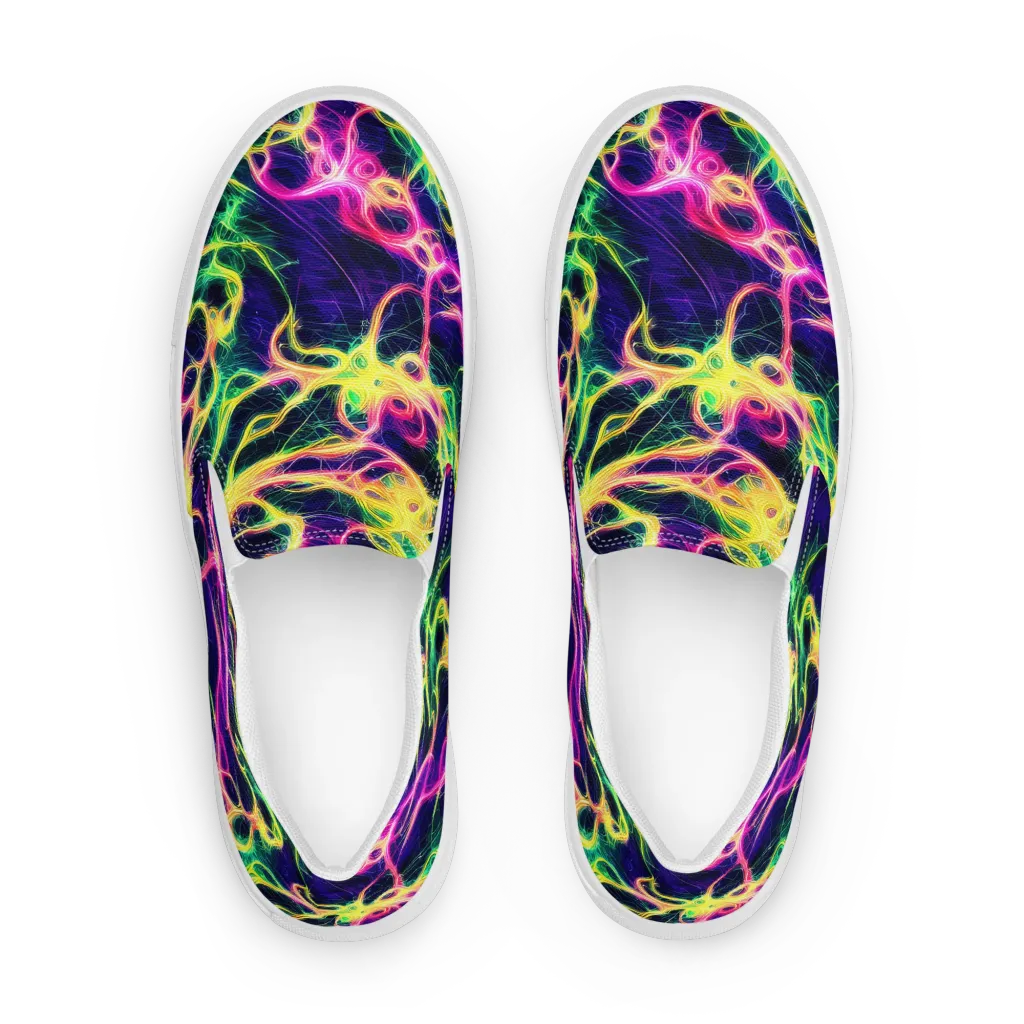 Prism Veins on Women's Slip-On Canvas Shoes — Front