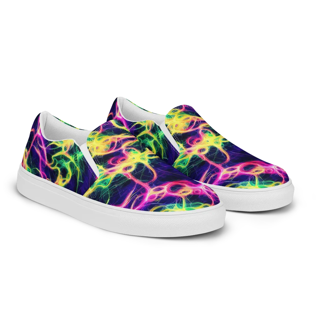 Prism Veins on Women's Slip-On Canvas Shoes — Right Front