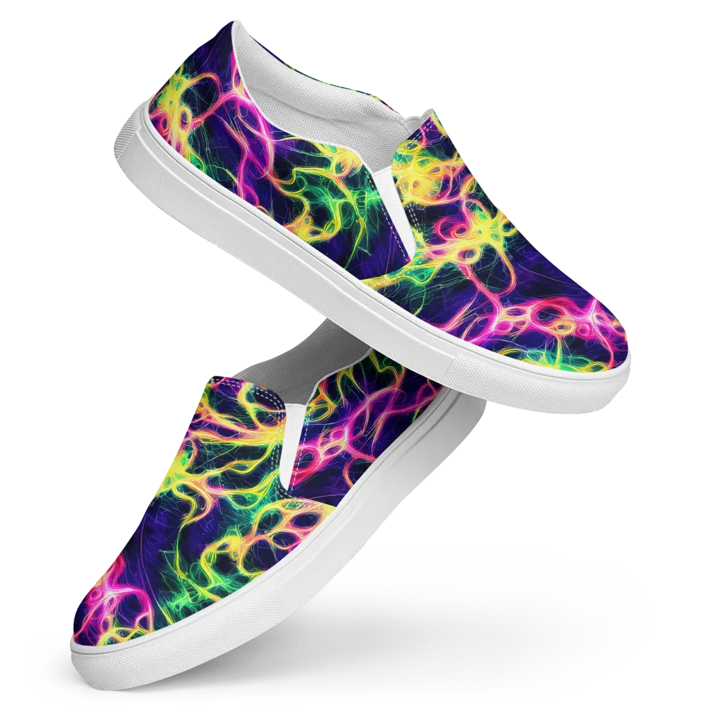 Prism Veins on Women's Slip-On Canvas Shoes — Front