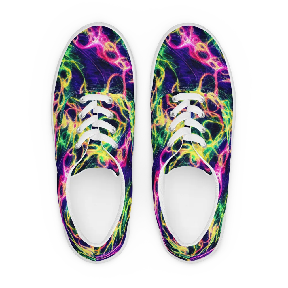 Prism Veins on Men's Lace-Up Canvas Shoes — Front