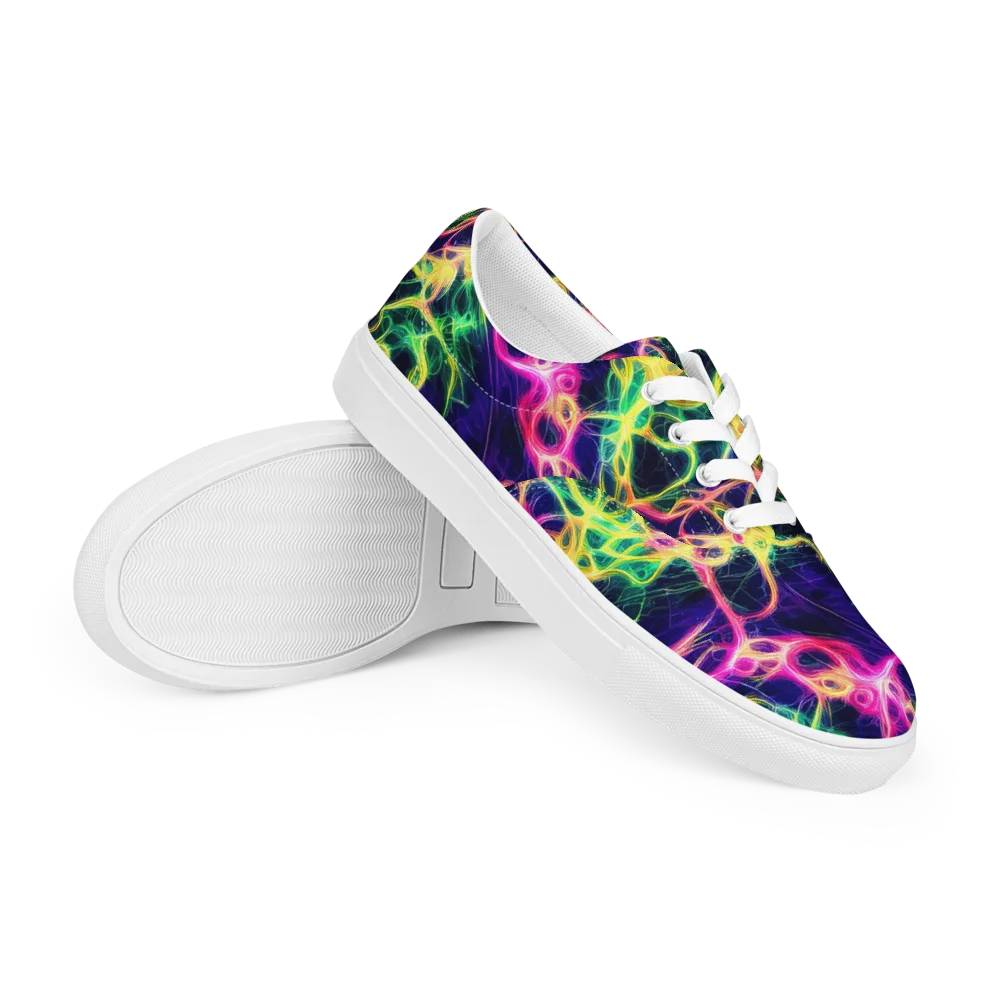 Prism Veins on Men's Lace-Up Canvas Shoes — Right Front