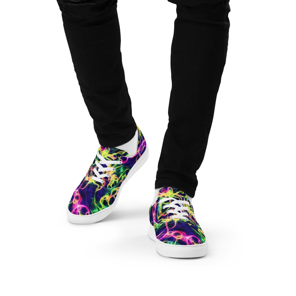 Prism Veins on Men's Lace-Up Canvas Shoes — Front
