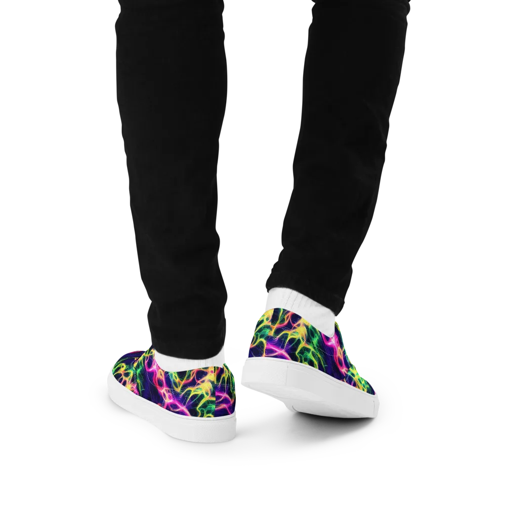 Prism Veins on Men's Lace-Up Canvas Shoes — Back