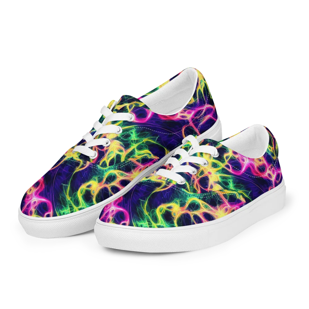 Prism Veins on Men's Lace-Up Canvas Shoes — Left Front