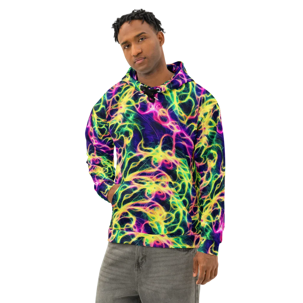 Prism Veins on Cotton Hoodie — Left Front