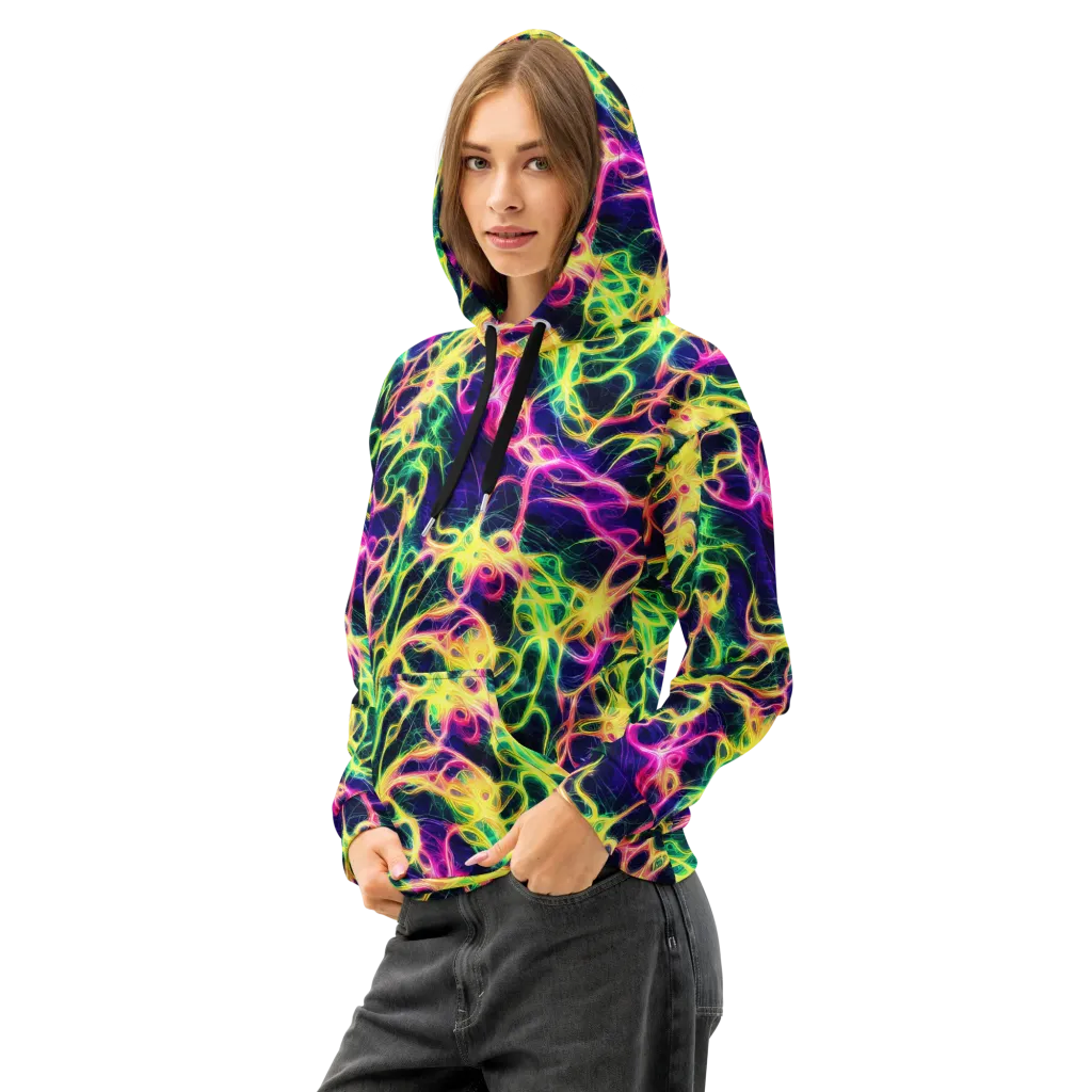 Prism Veins on Cotton Hoodie — Left Front