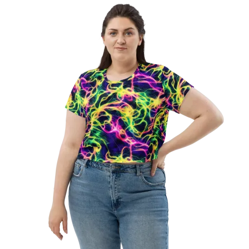 Prism Veins on a Crop Tee