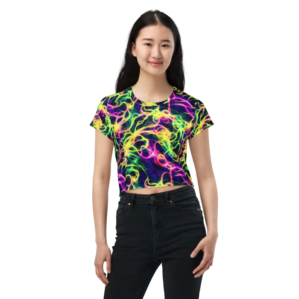 Prism Veins on Crop Tee — Front