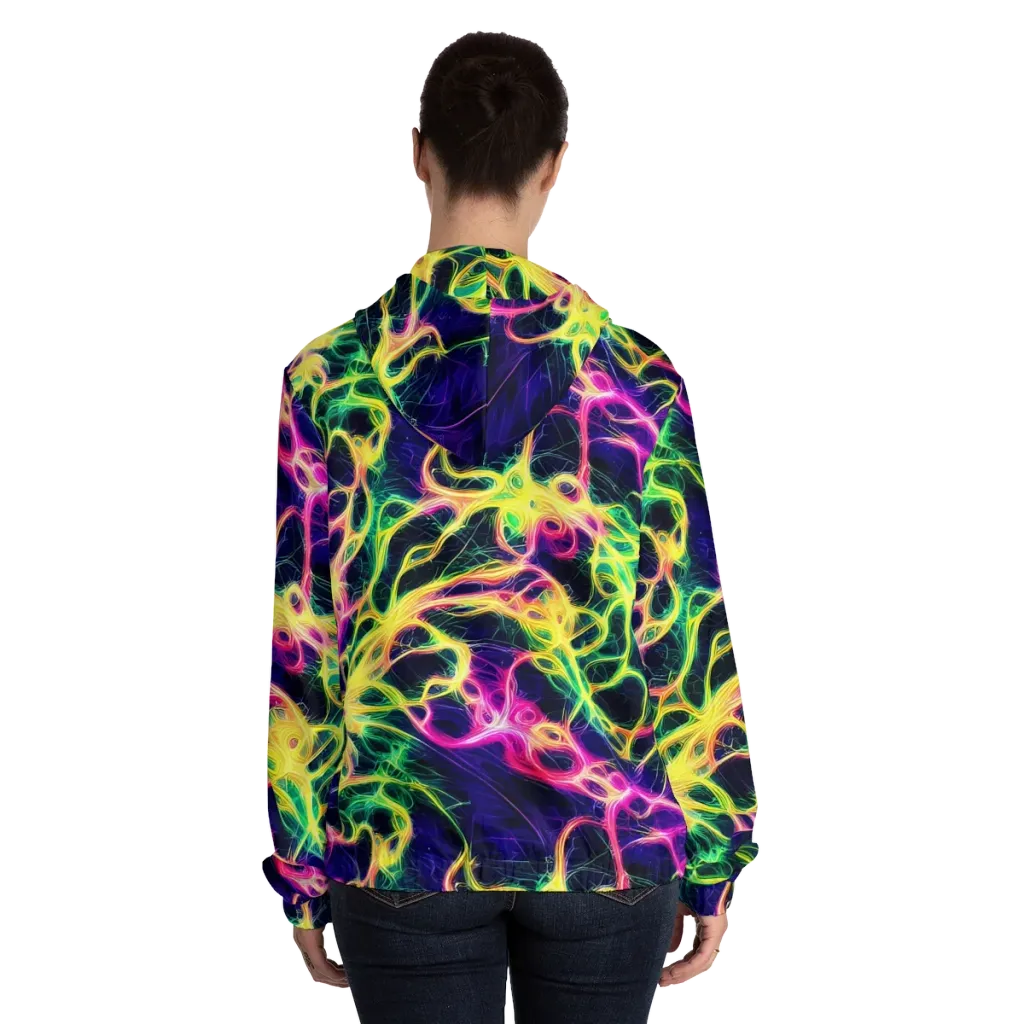 Prism Veins on Women's Full-Zip Hoodie — Back On Person