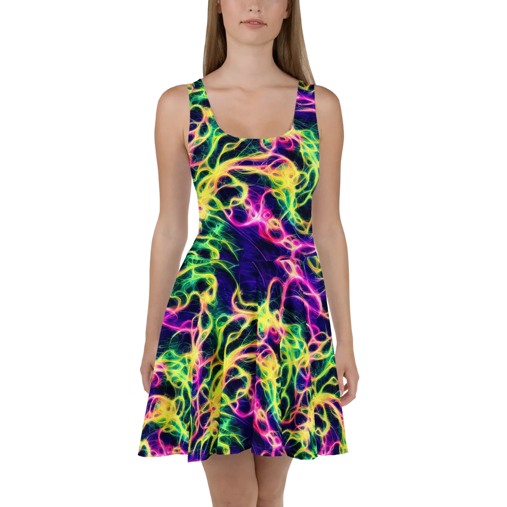Prism Veins on Skater Dress — Front