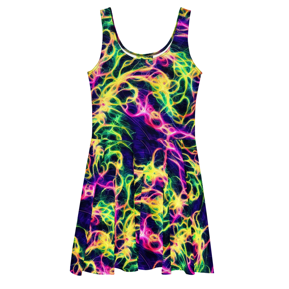 Prism Veins on Skater Dress — Front