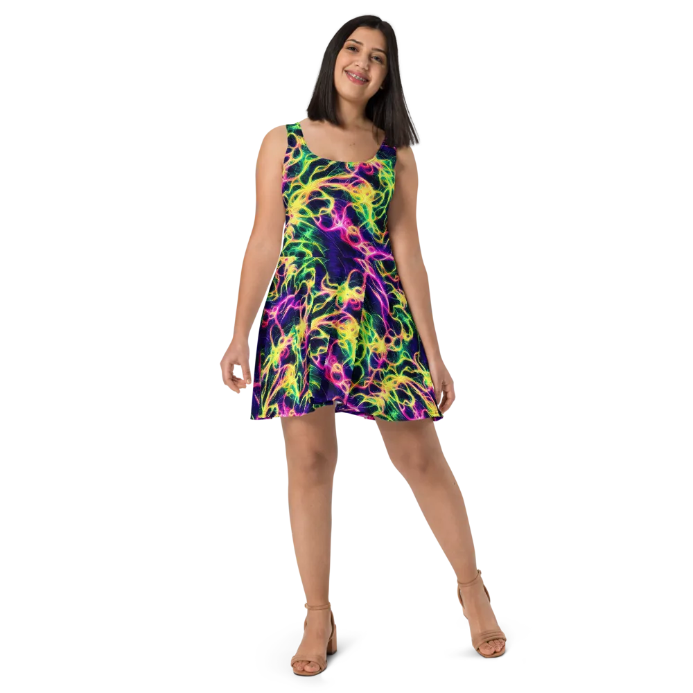 Prism Veins on Skater Dress — Front