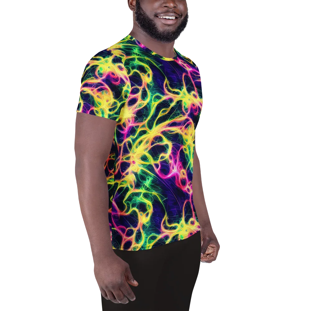 Prism Veins on Men's Athletic T-Shirt — Right