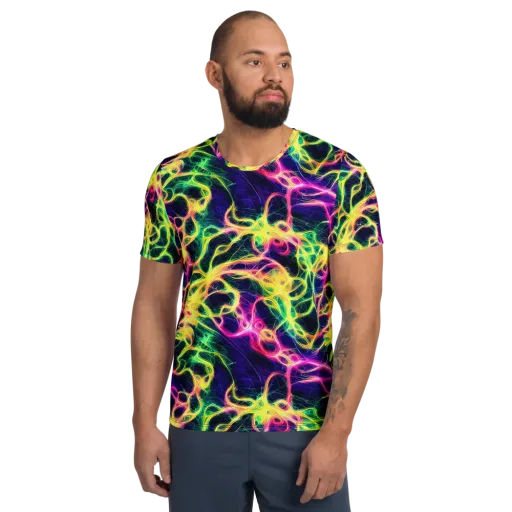 Prism Veins on a Men's Athletic T-Shirt