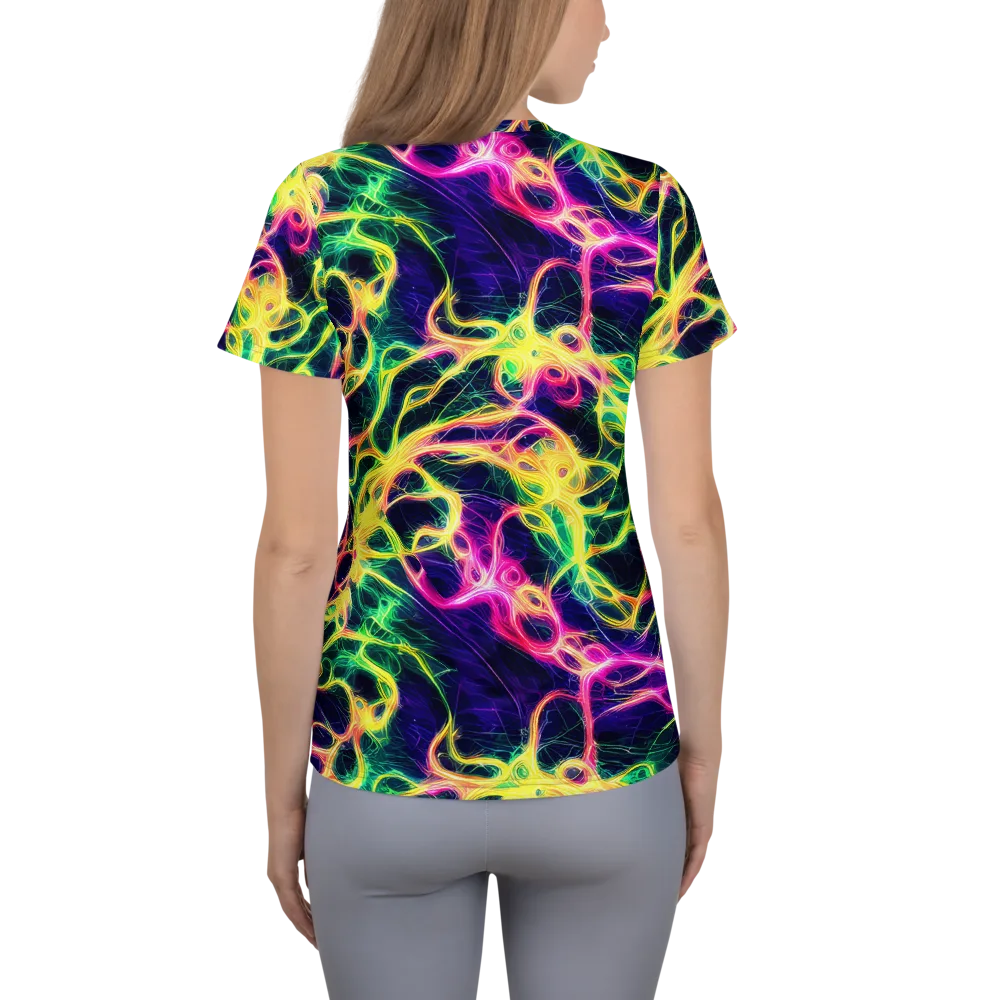 Prism Veins on Women's Athletic T-Shirt — Back