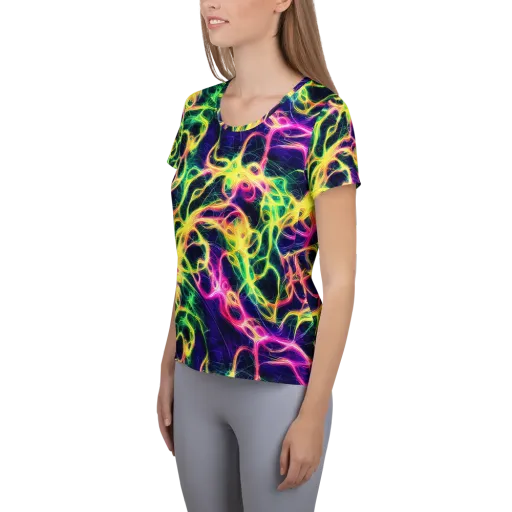 Prism Veins on a Women's Athletic T-Shirt
