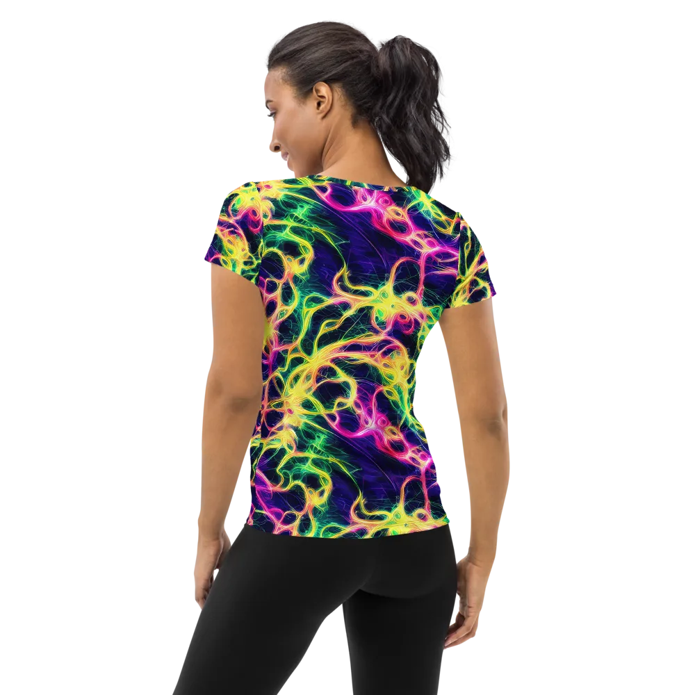 Prism Veins on Women's Athletic T-Shirt — Back