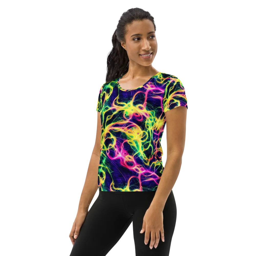Prism Veins on Women's Athletic T-Shirt — Left