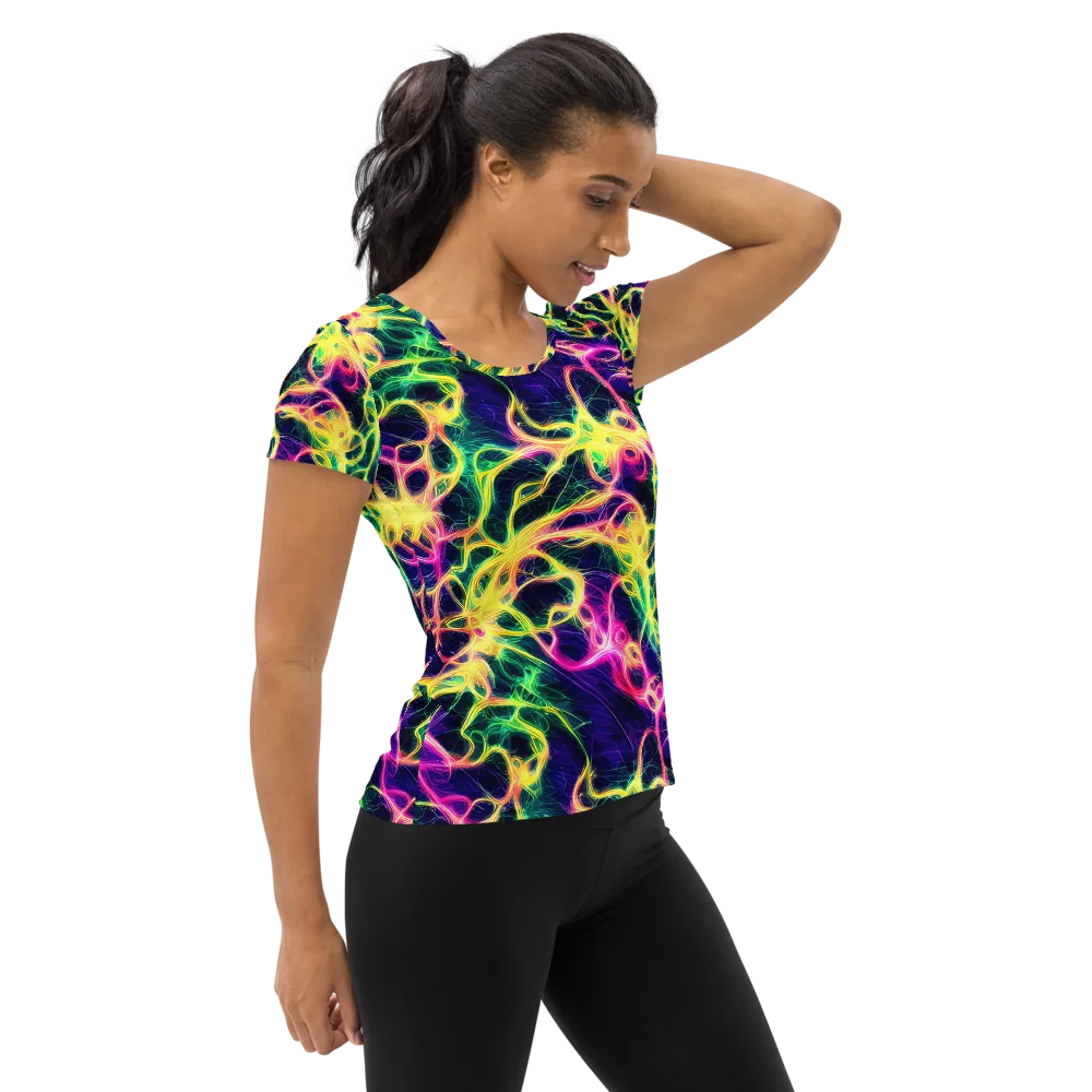 Prism Veins on Women's Athletic T-Shirt — Right