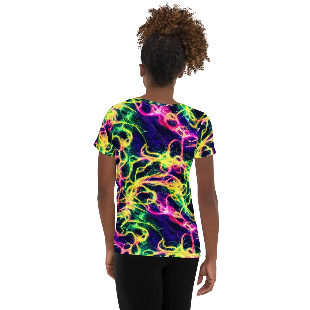 Prism Veins on Women's Athletic T-Shirt — Back