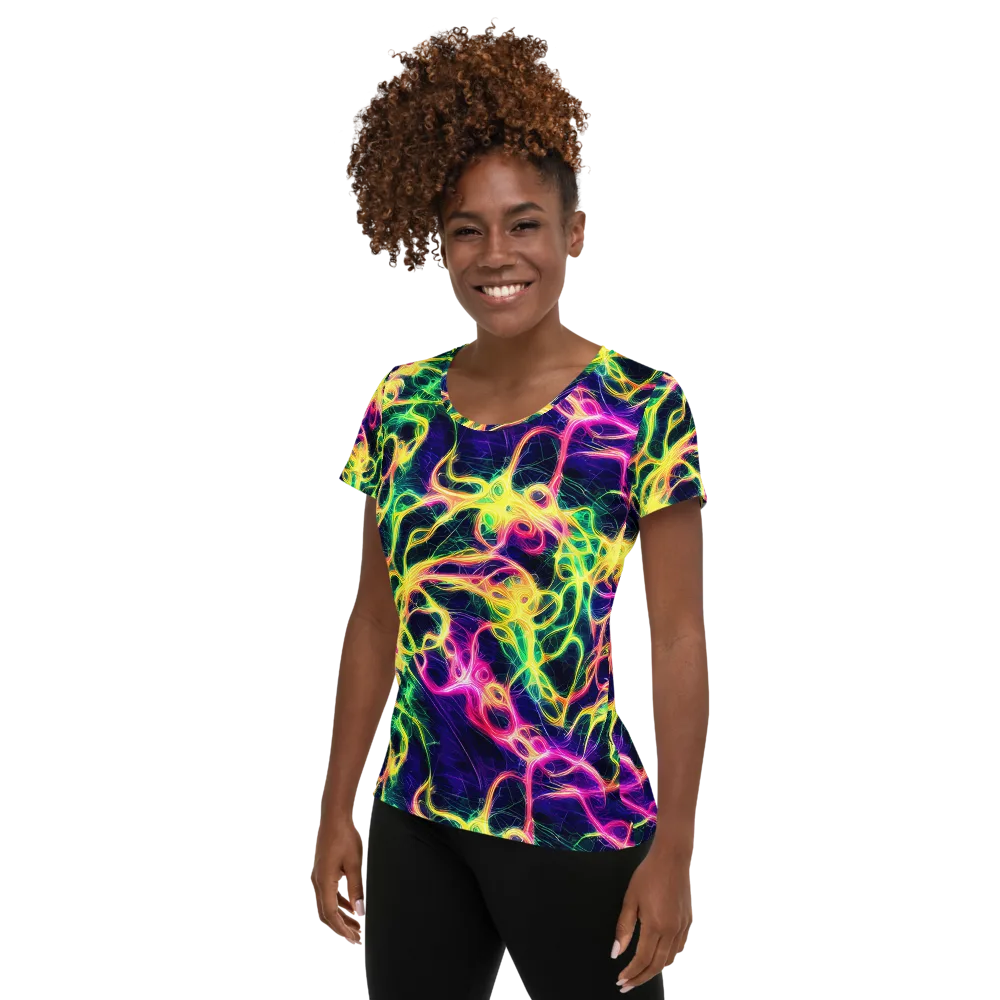 Prism Veins on Women's Athletic T-Shirt — Left