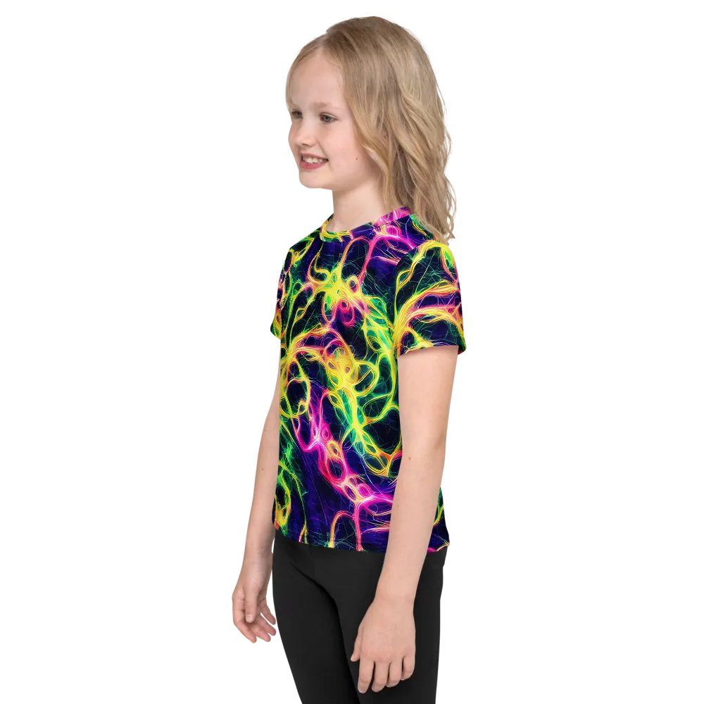 Prism Veins on Kids Crew Neck T-Shirt — Left