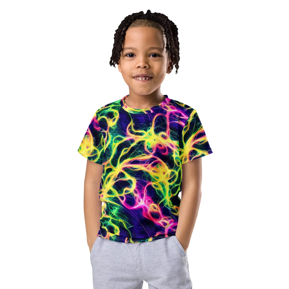 Prism Veins on Kids Crew Neck T-Shirt — Front