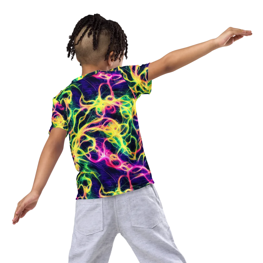 Prism Veins on Kids Crew Neck T-Shirt — Back
