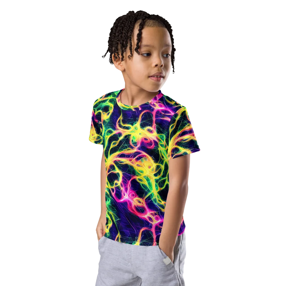 Prism Veins on Kids Crew Neck T-Shirt — Left Front