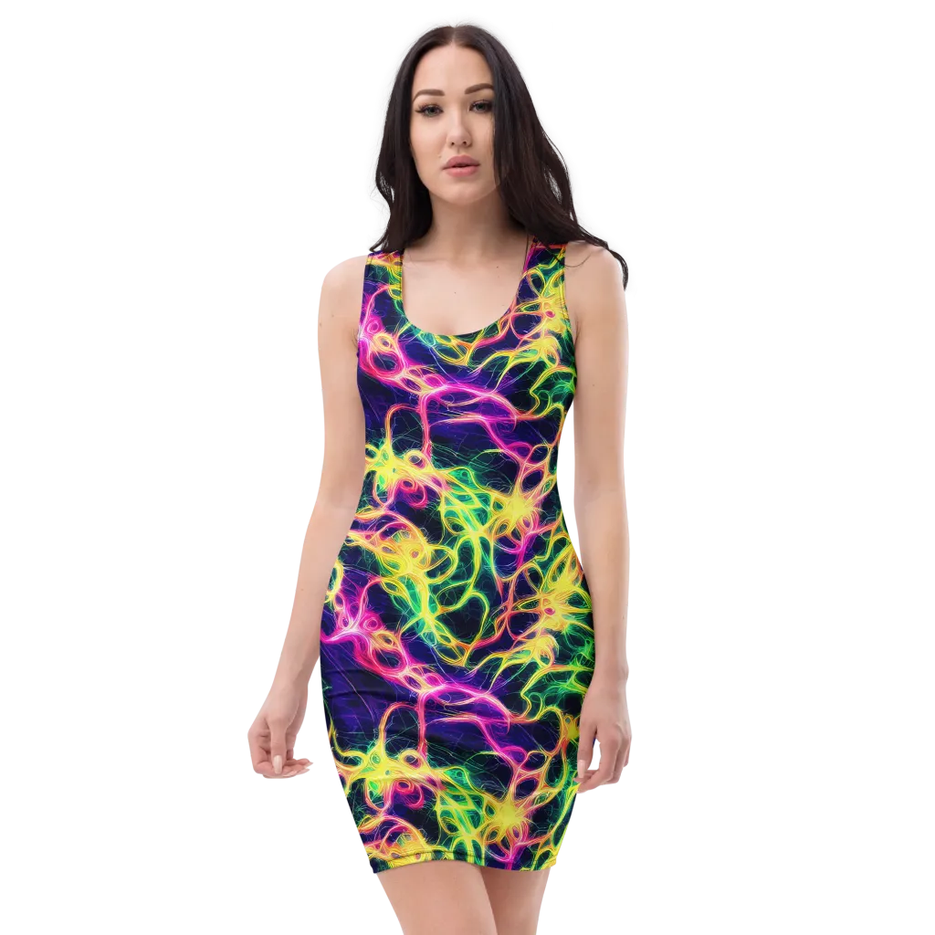 Prism Veins on Bodycon Dress — Front
