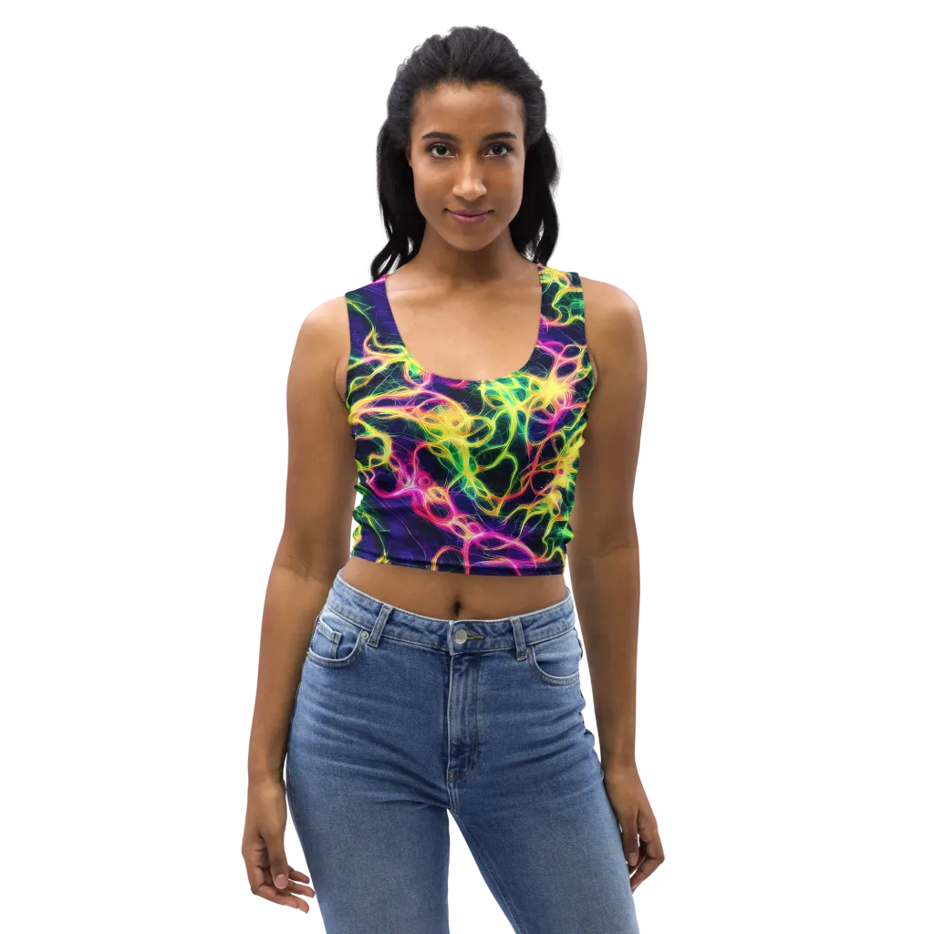 Prism Veins on Crop Top — Front