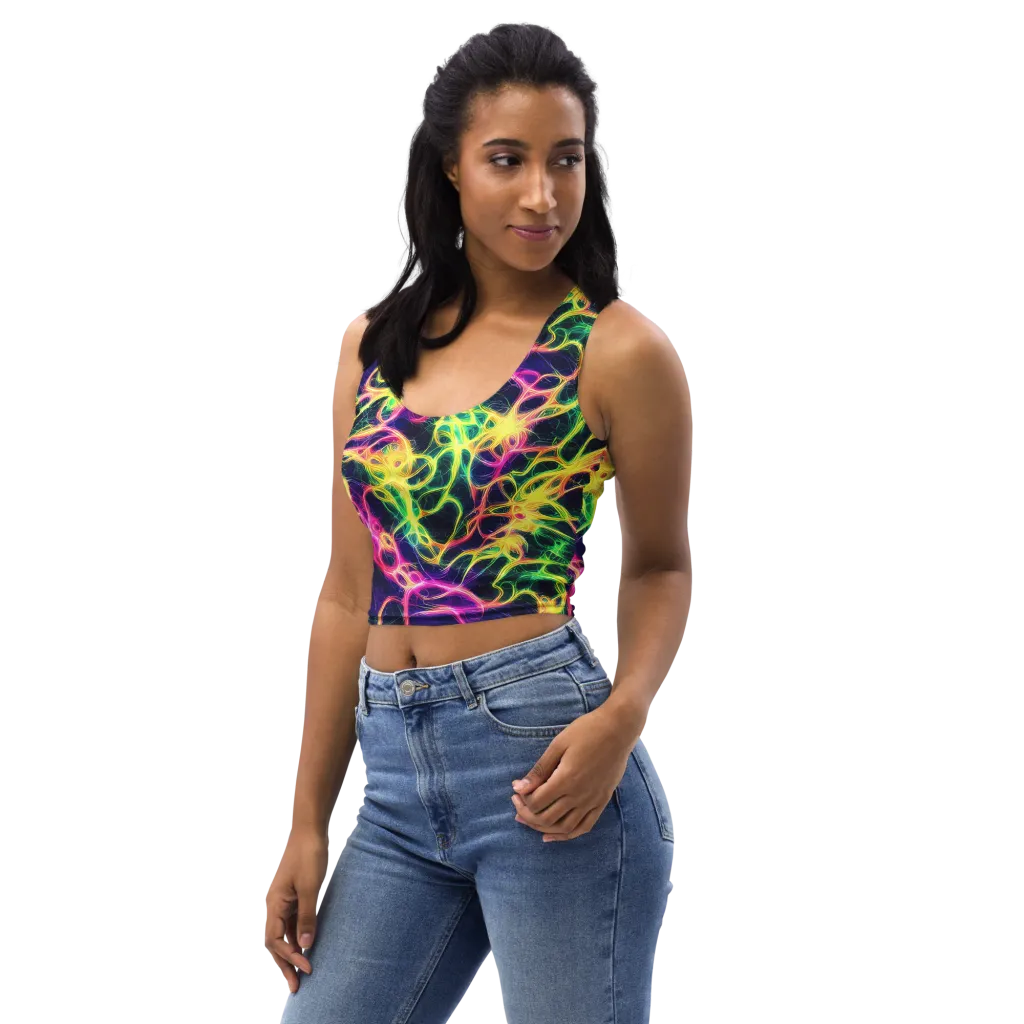 Prism Veins on Crop Top — Left Front
