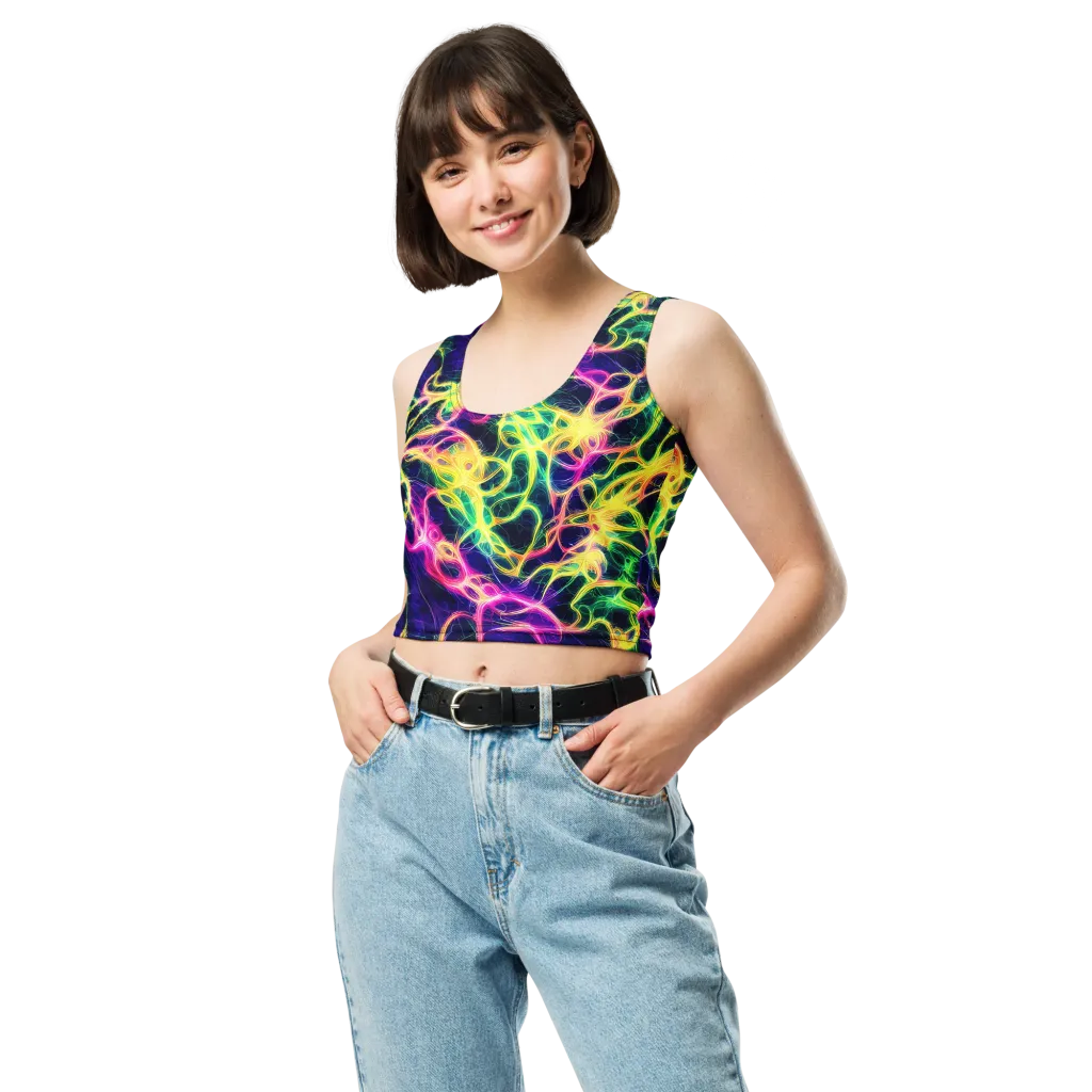 Prism Veins on Crop Top — Front
