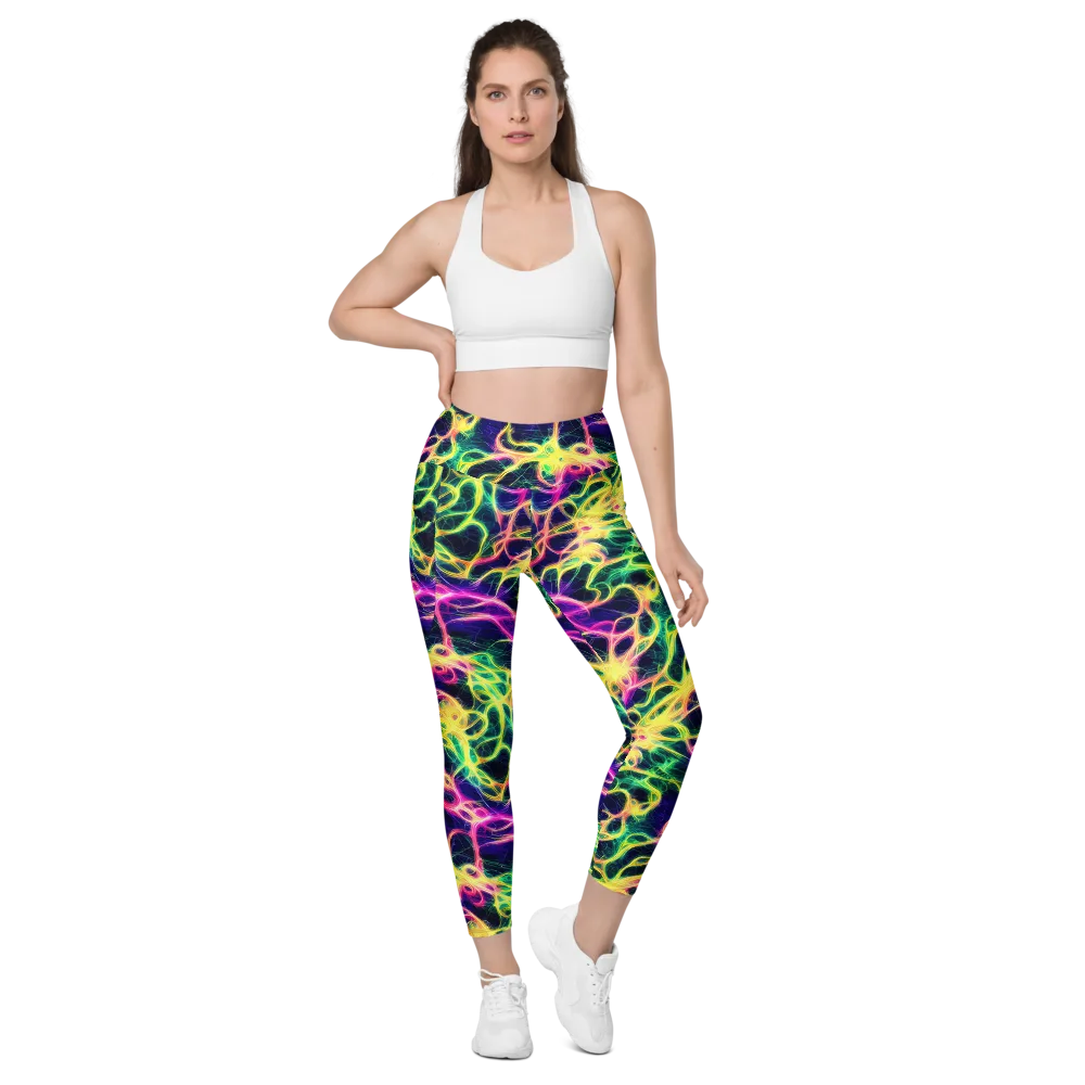 Prism Veins on Leggings with Pockets — Front