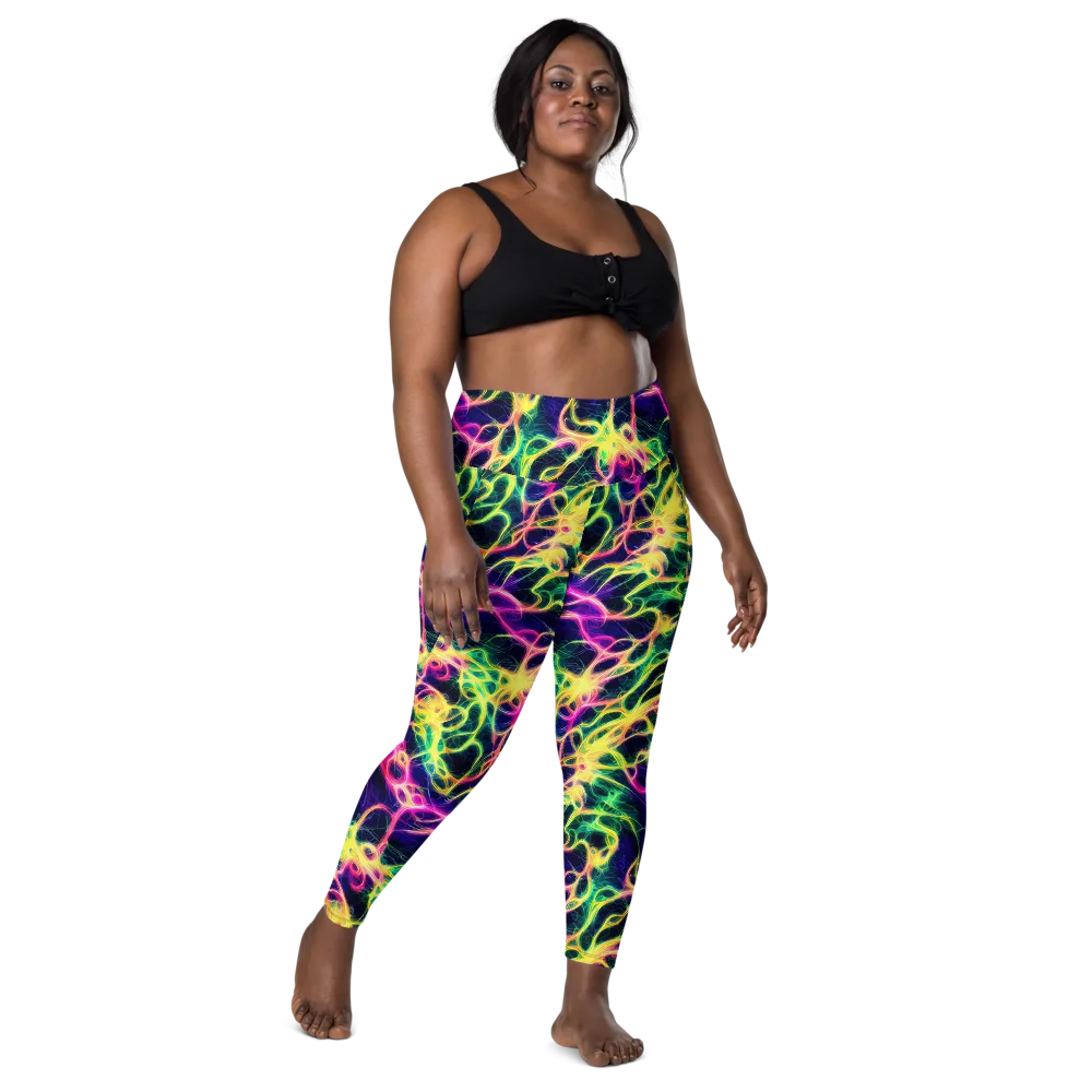 Prism Veins on Leggings with Pockets — Front