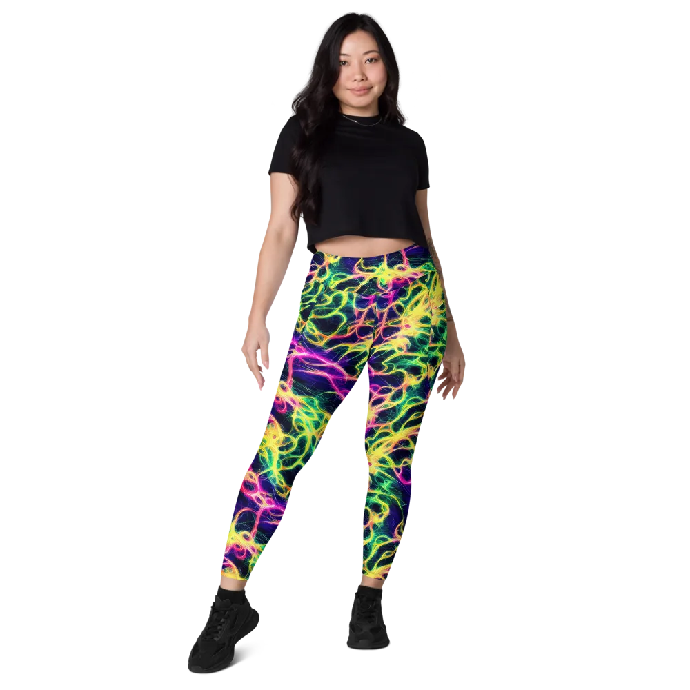 Prism Veins on Leggings with Pockets — Front