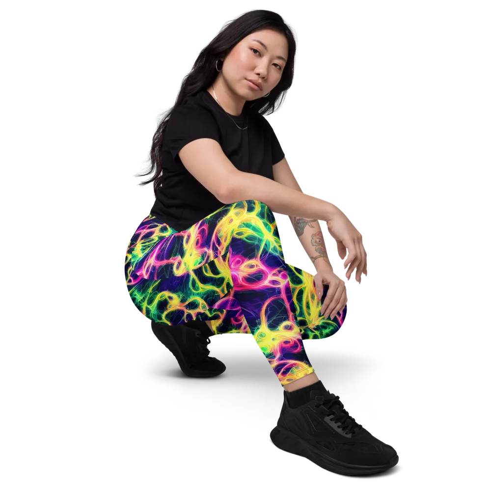 Prism Veins on Leggings with Pockets — Right Front