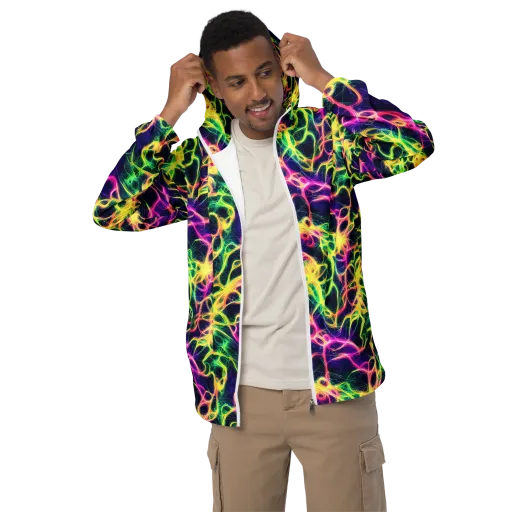 Prism Veins on a Men's Windbreaker