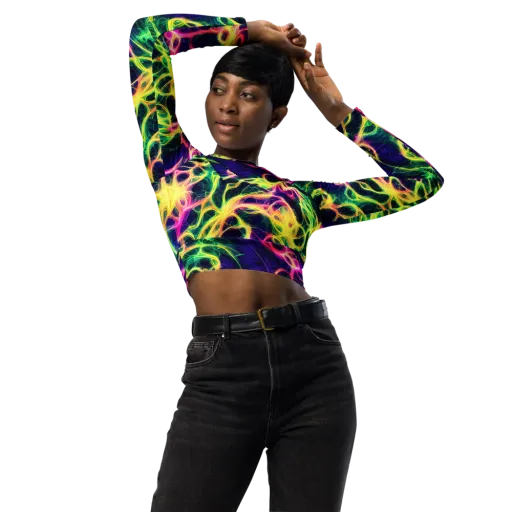Prism Veins on a Long Sleeve Crop Top