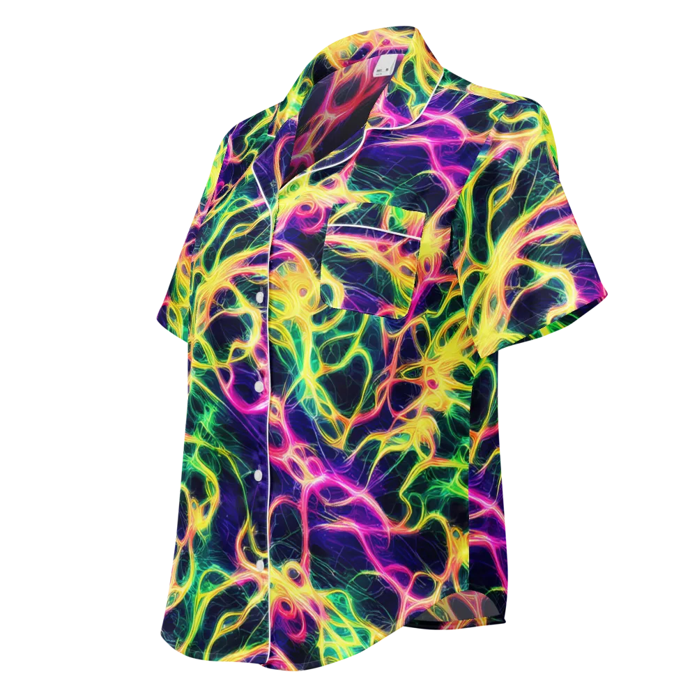 Prism Veins on Women's Short Sleeve Pajama Top — Left Front