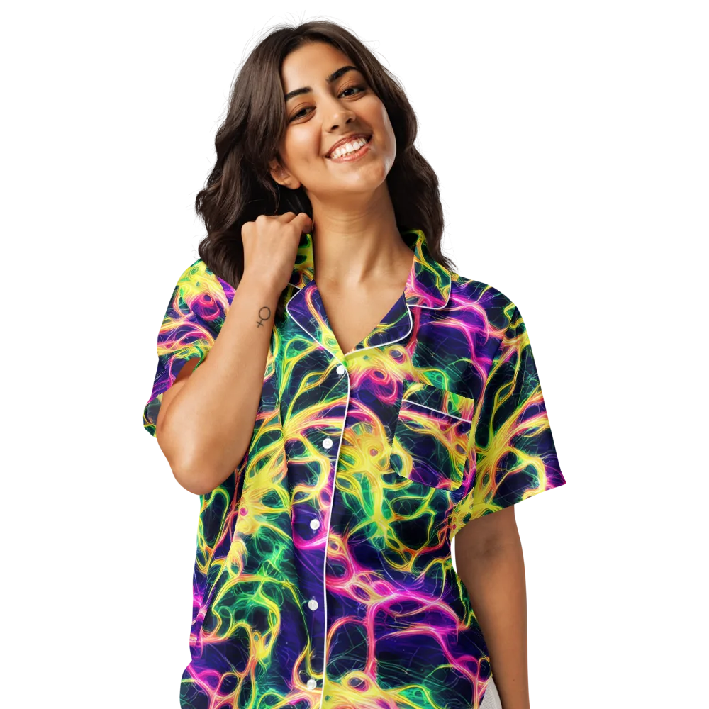 Prism Veins on Women's Short Sleeve Pajama Top — Front