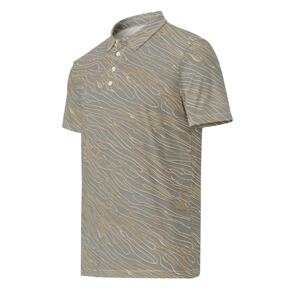 Champagne Current on Men's Slim Fit Polo Shirt — Left Front