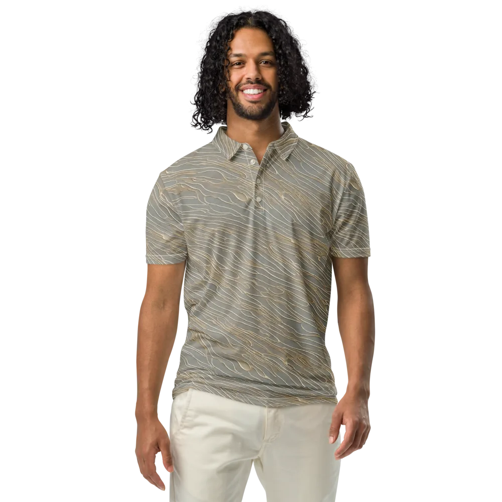 Champagne Current on Men's Slim Fit Polo Shirt — Front