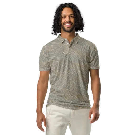 Champagne Current on a Men's Slim Fit Polo Shirt